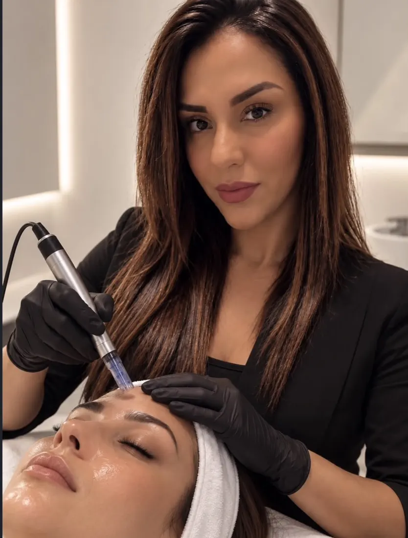 Un tratamiento de microneedling en Latina Skincare